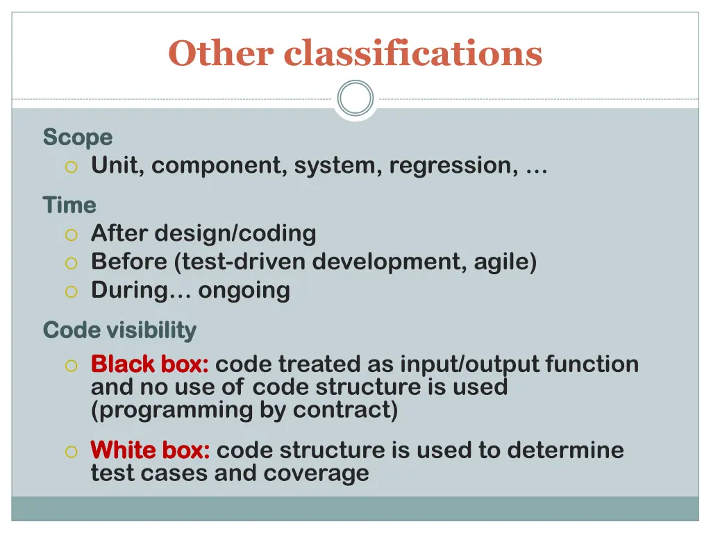 other classifications