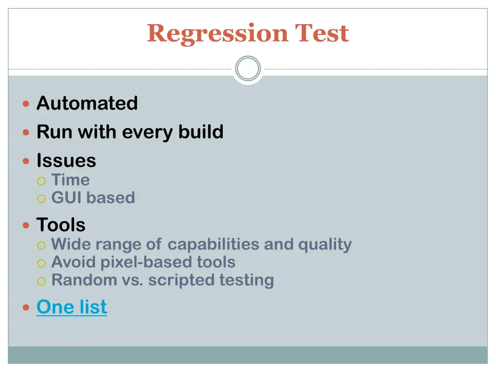 regression test