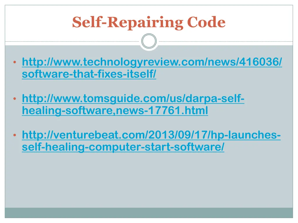 self repairing code