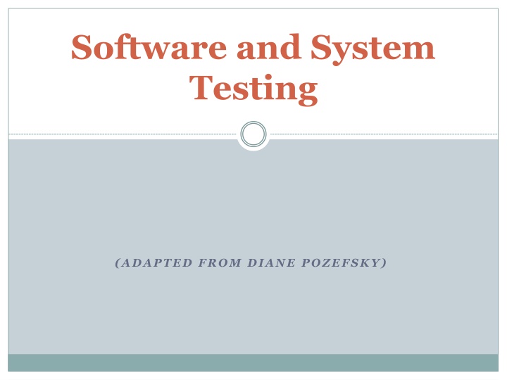 software and system testing