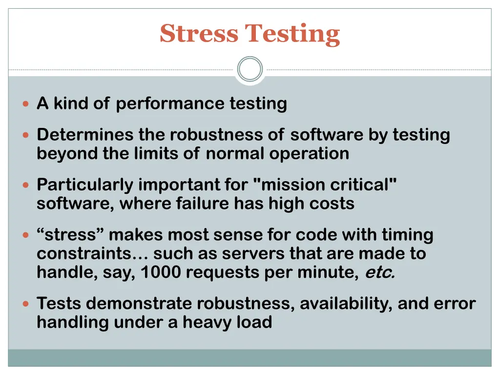 stress testing