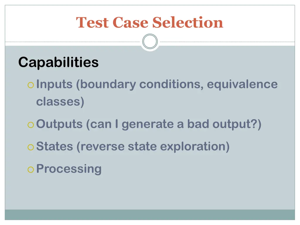 test case selection 1