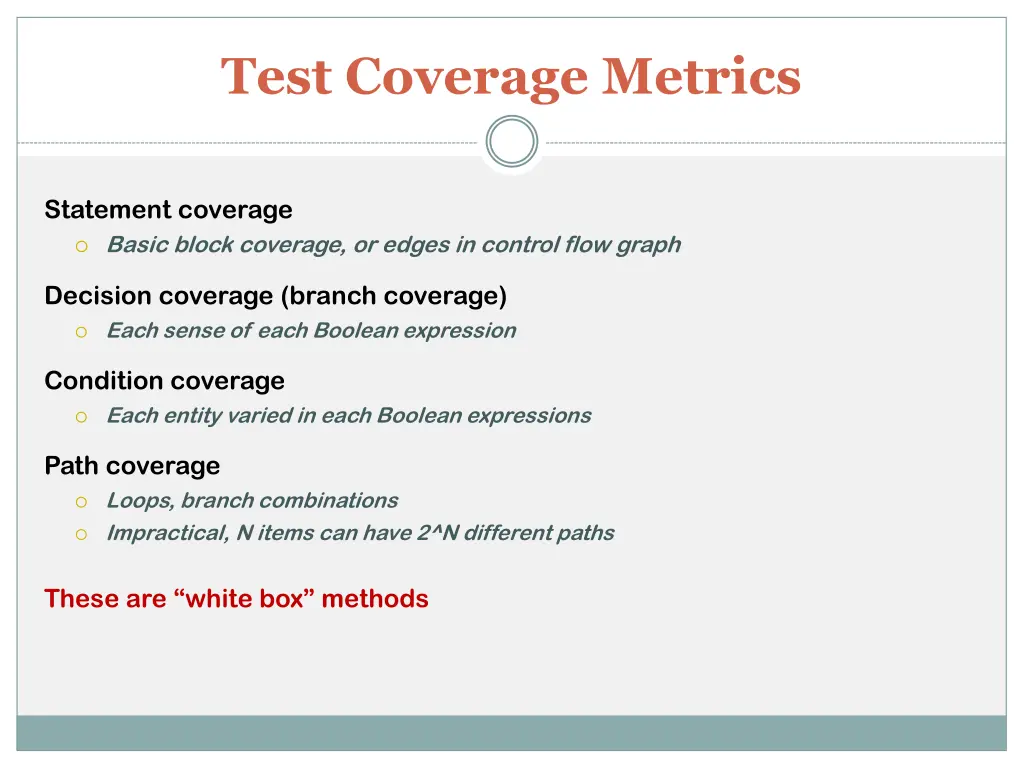 test coverage metrics