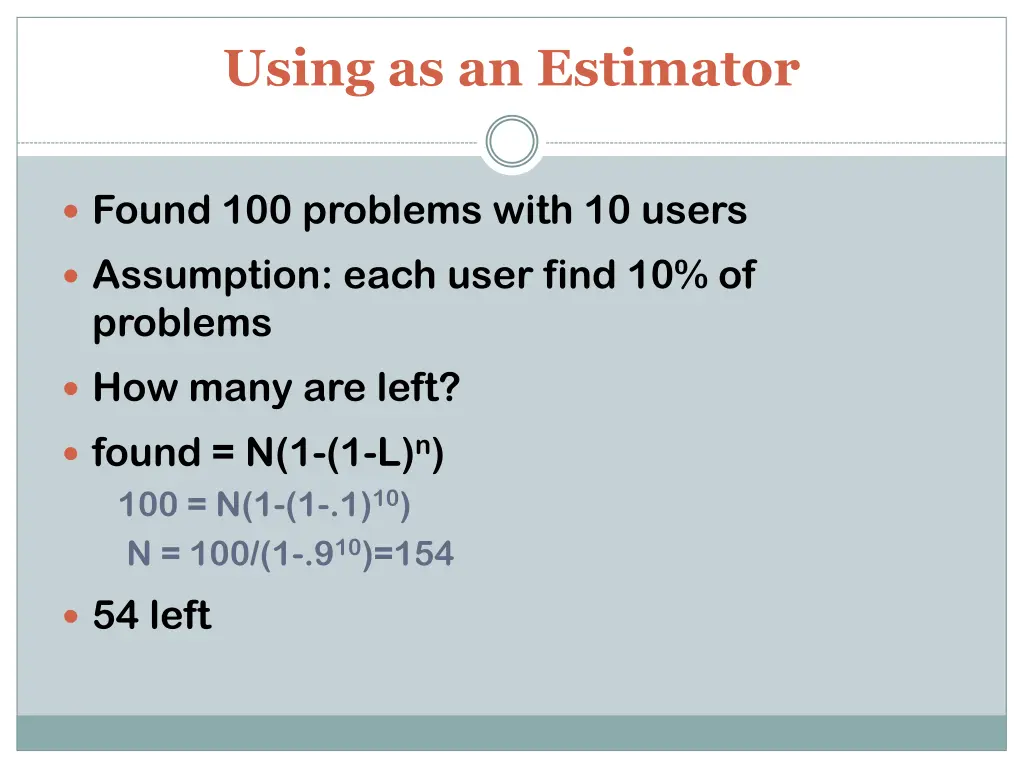 using as an estimator