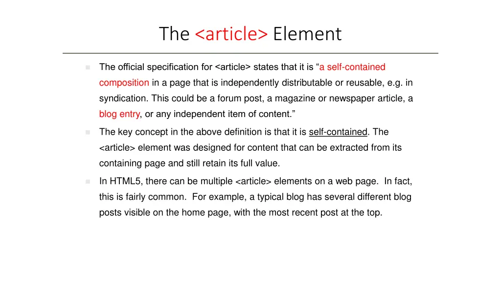 the article element