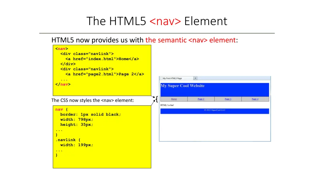 the html5 nav element