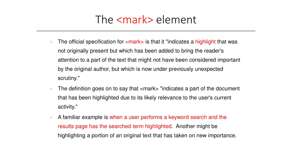 the mark element