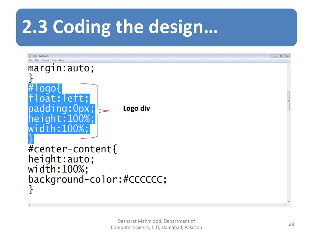 2 3 coding the design 7