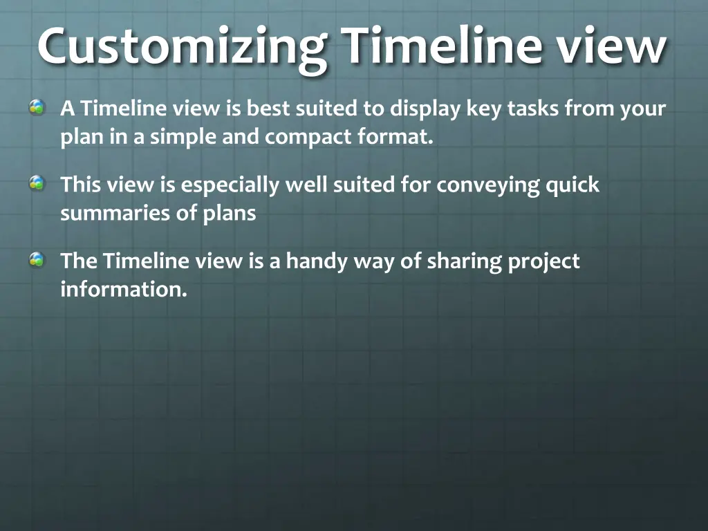 customizing timeline view