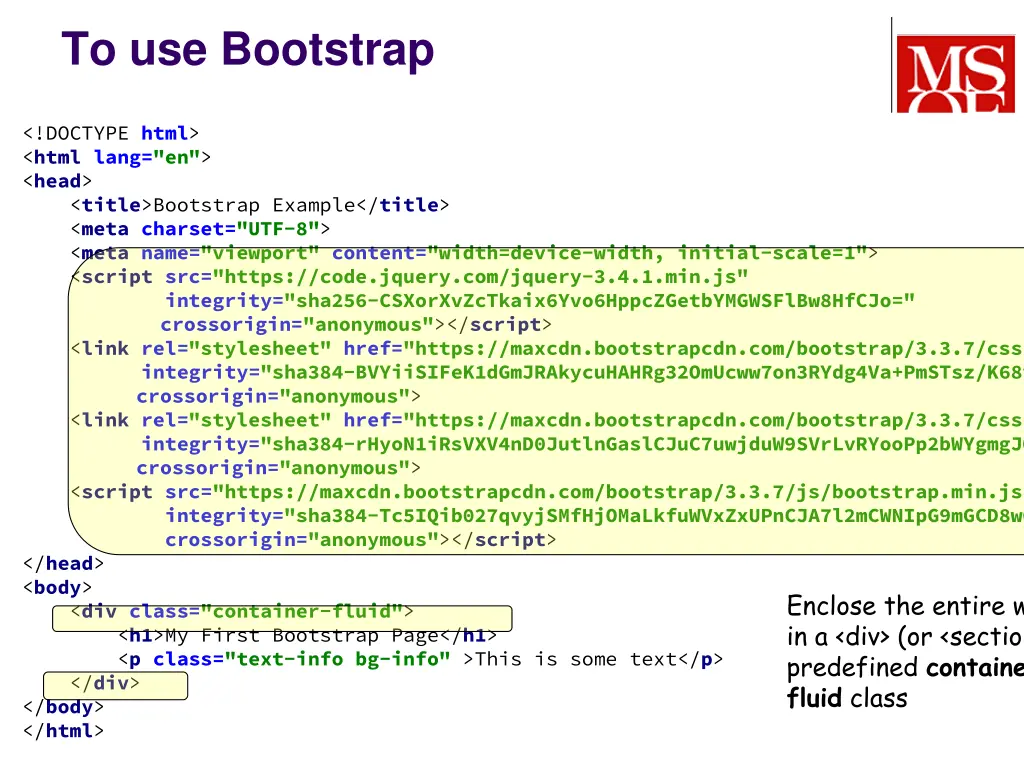 to use bootstrap