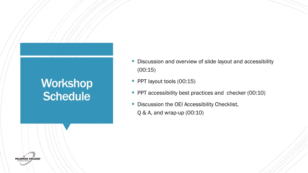 discussion and overview of slide layout