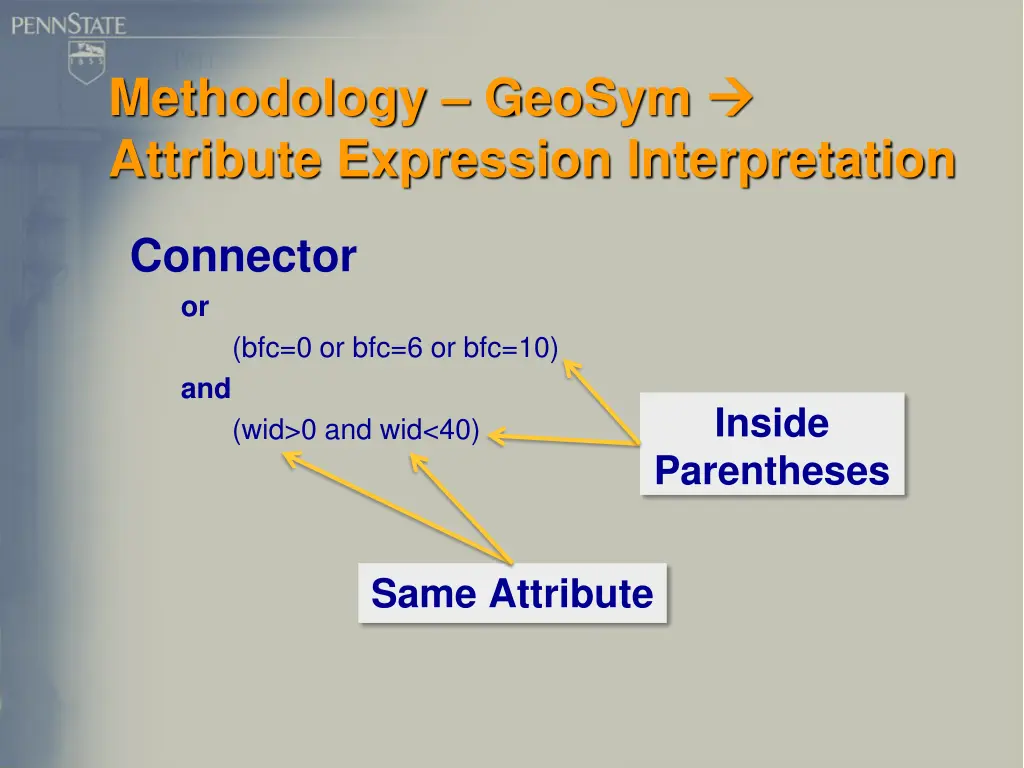 methodology geosym attribute expression