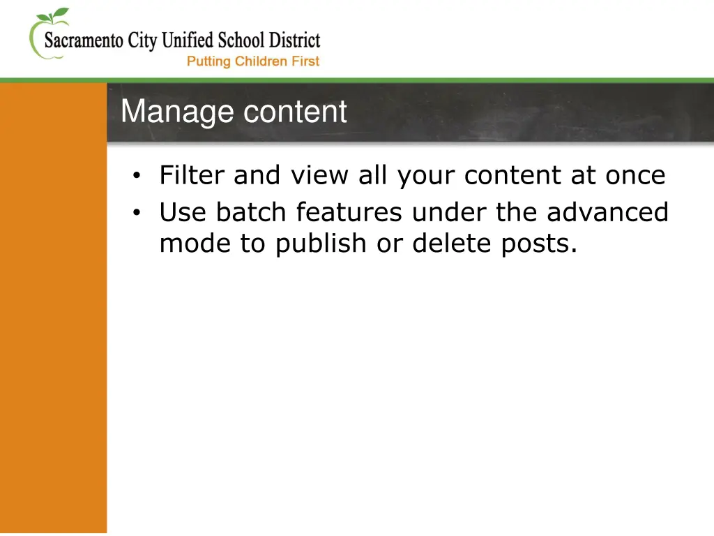 manage content