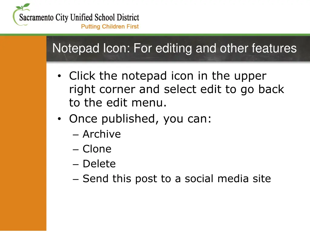 notepad icon for editing and other features