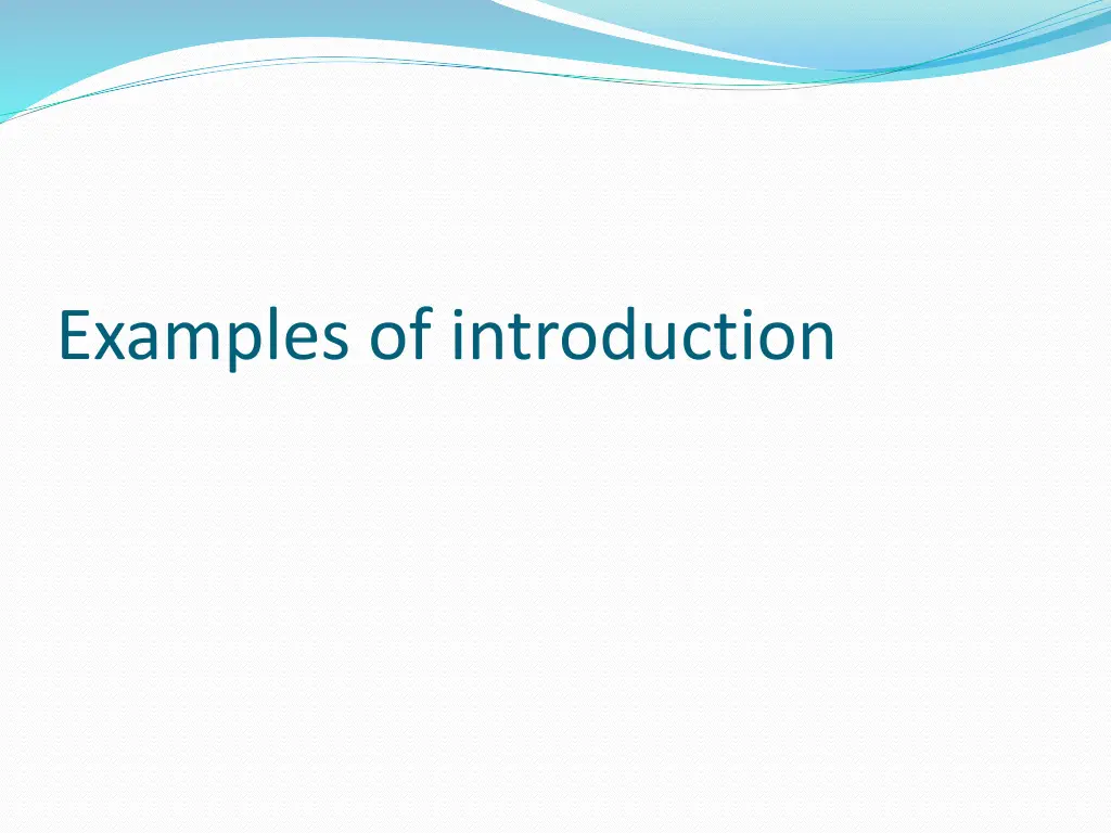 examples of introduction