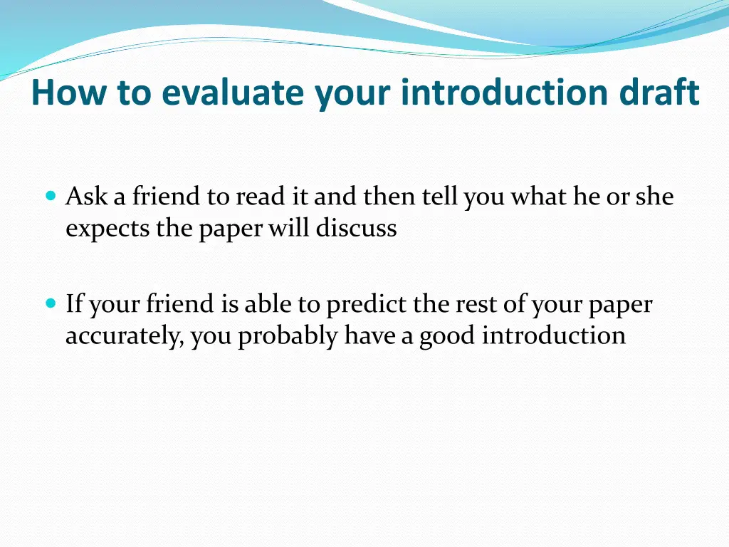 how to evaluate your introduction draft