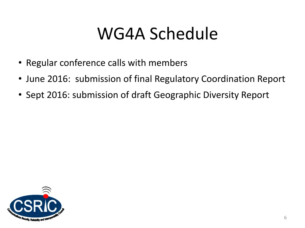 wg4a schedule