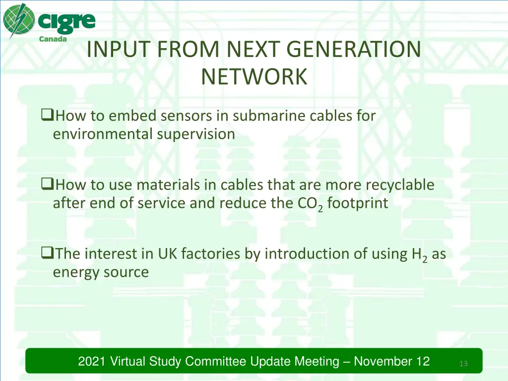 input from next generation network