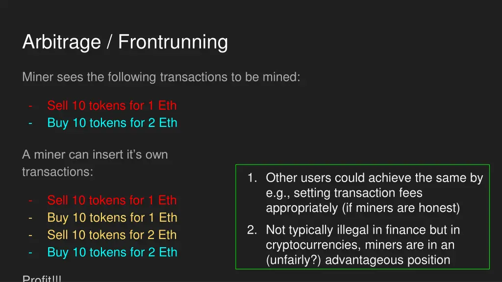 arbitrage frontrunning