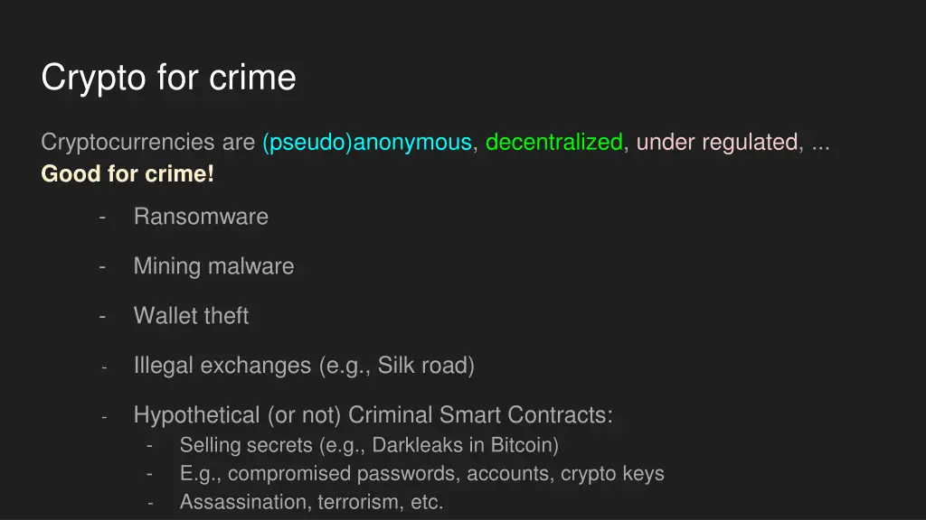 crypto for crime