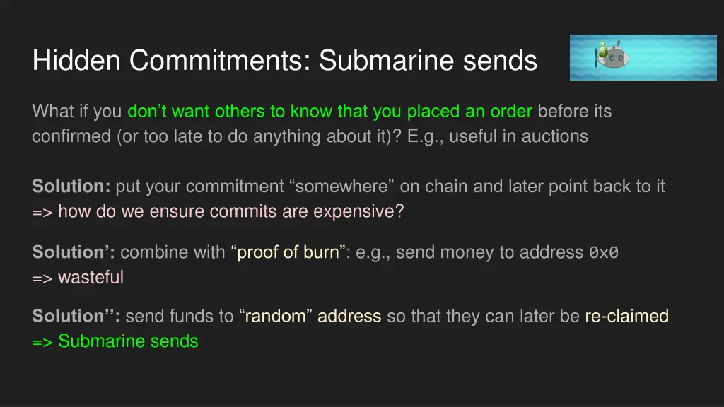 hidden commitments submarine sends