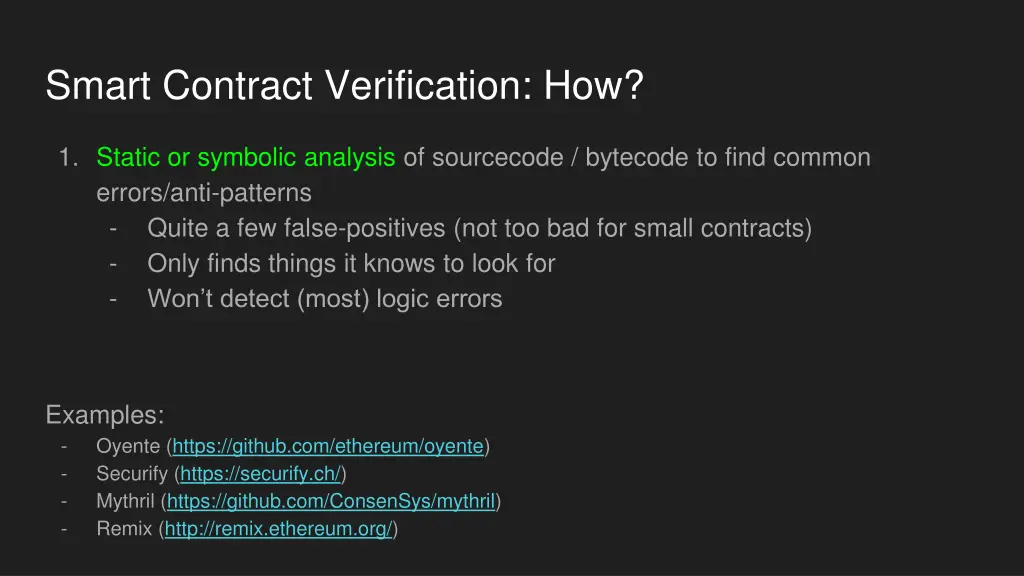 smart contract verification how