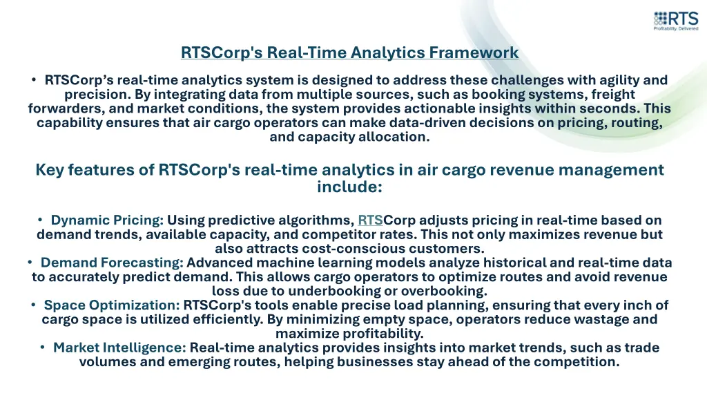 rtscorp s real time analytics framework