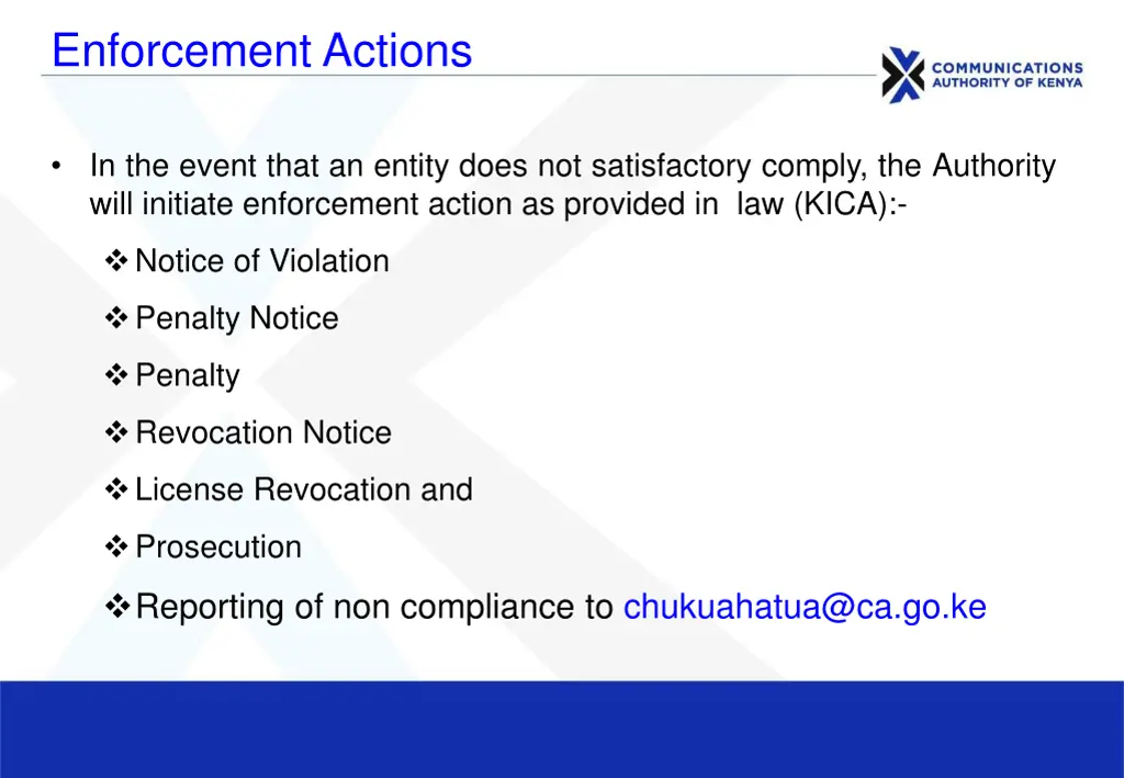 enforcement actions