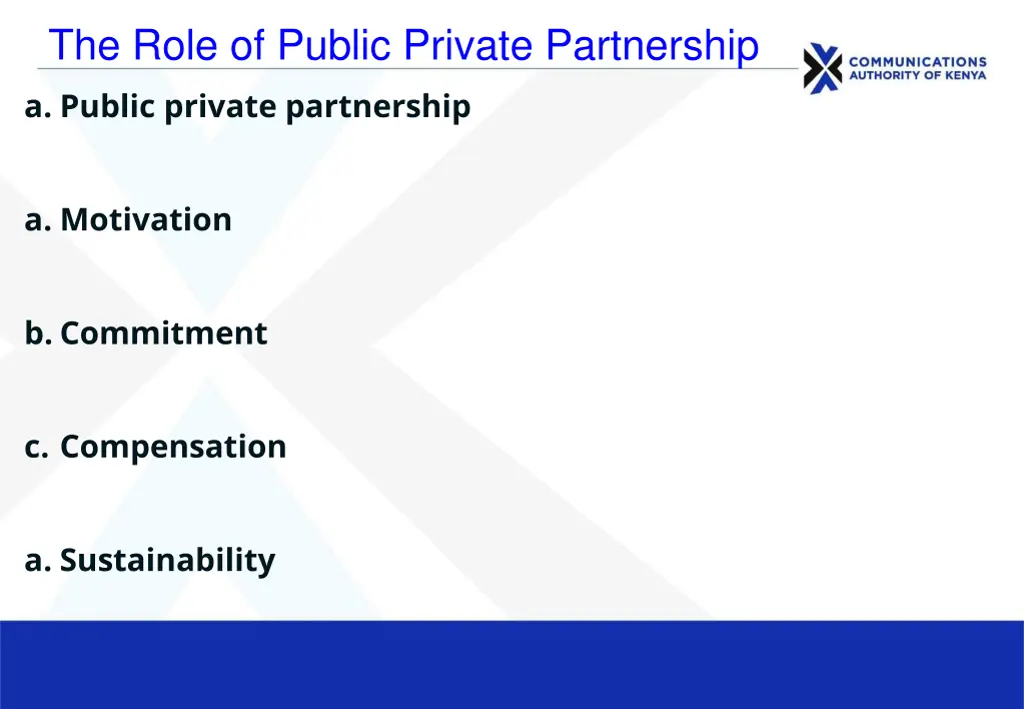 the role of public private partnership a public