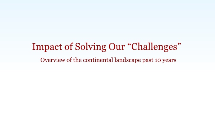 impact of solving our challenges