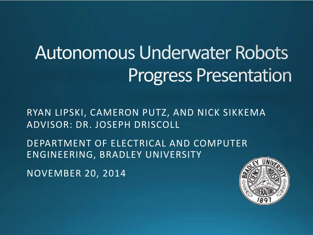 autonomous underwater robots progress presentation 1