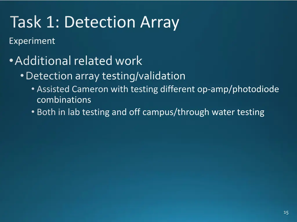 task 1 detection array experiment 2