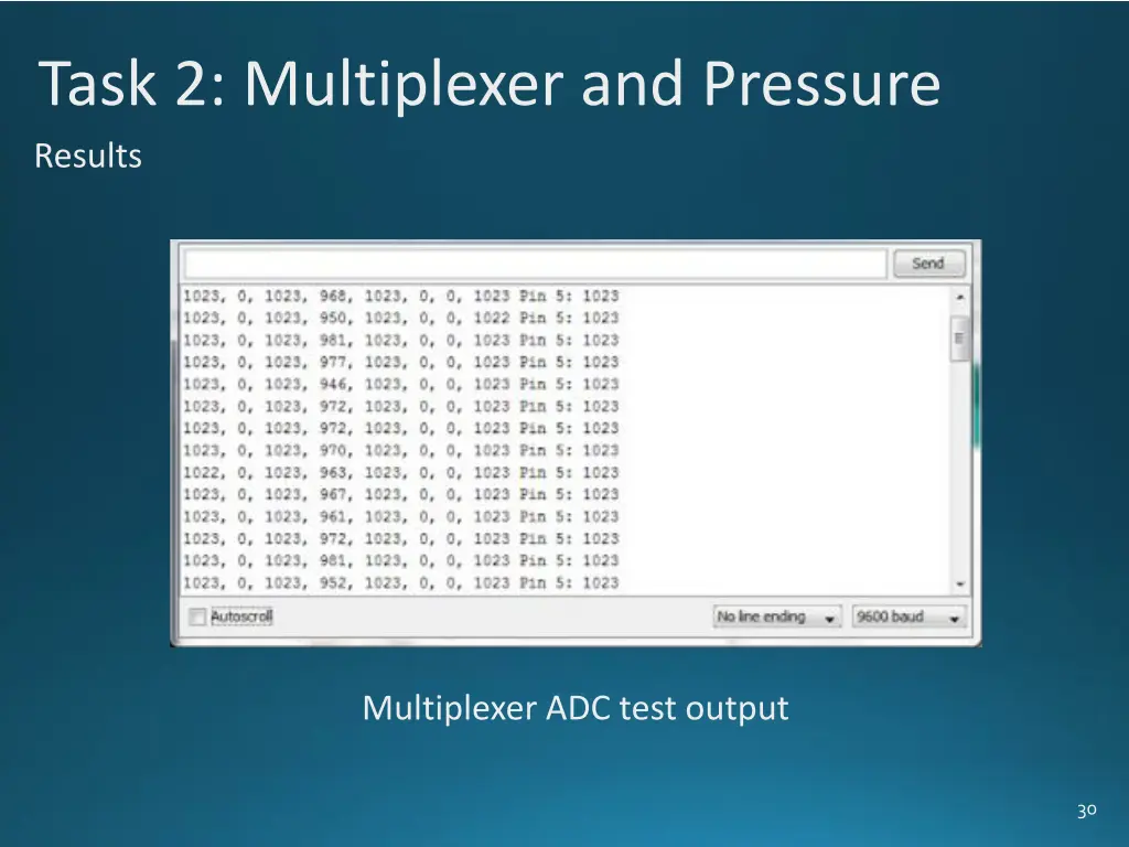 task 2 multiplexer and pressure results