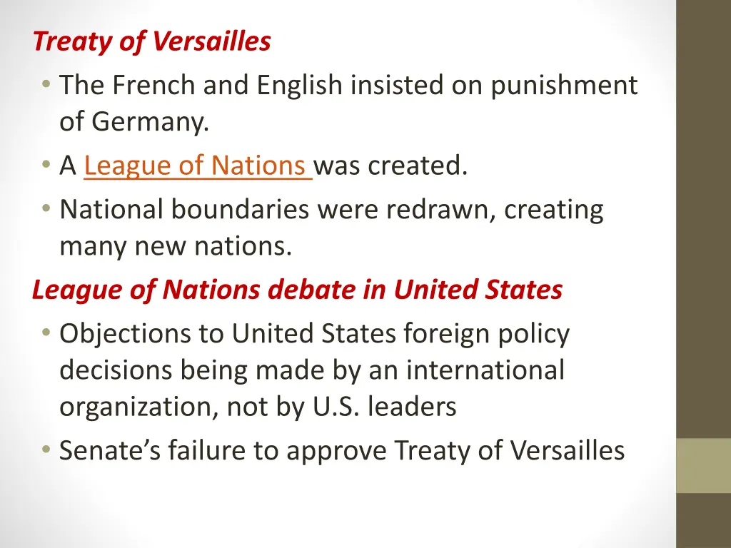 treaty of versailles the french and english