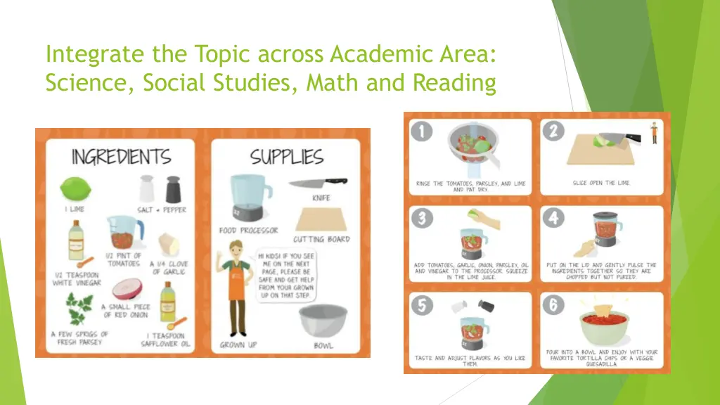 integrate the topic across academic area science