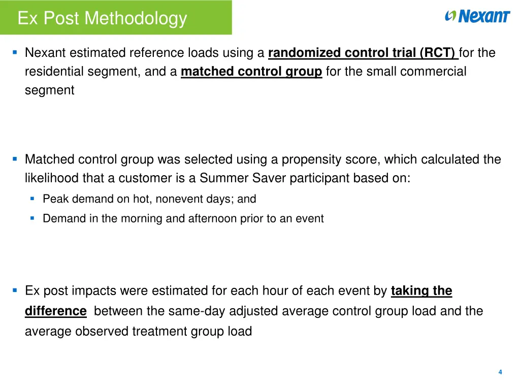 ex post methodology