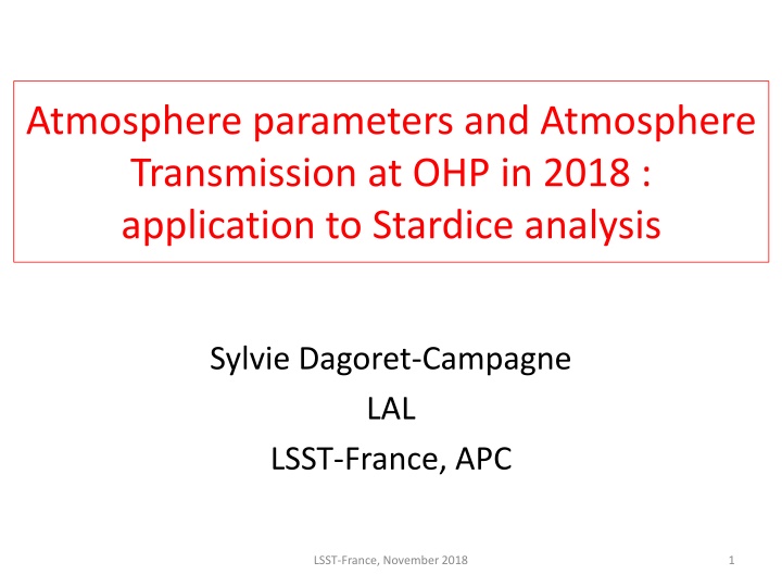 atmosphere parameters and atmosphere transmission