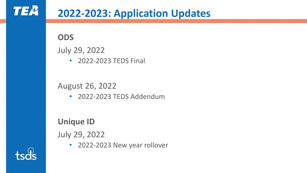 2022 2023 application updates