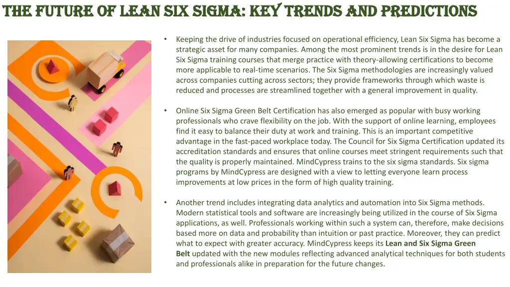 the future of lean six sigma key trends