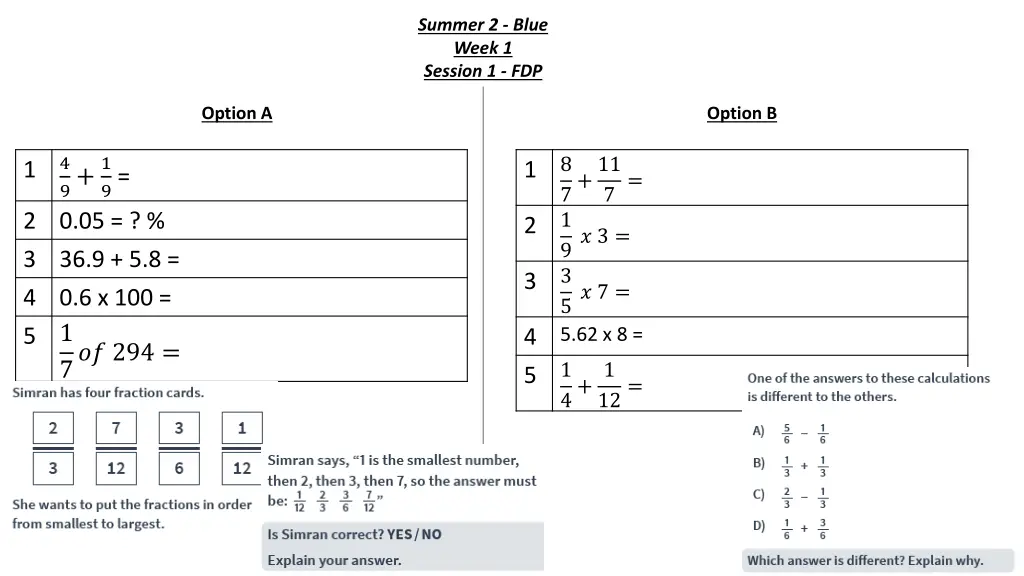 summer 2 blue week 1 session 1 fdp