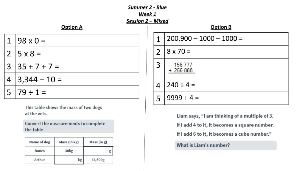 summer 2 blue week 1 session 2 mixed