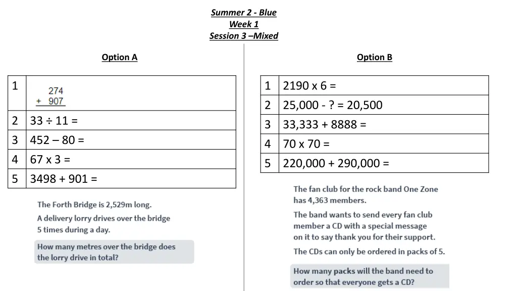 summer 2 blue week 1 session 3 mixed