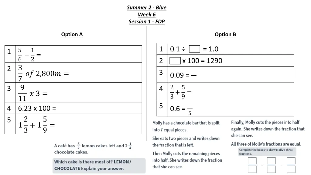 summer 2 blue week 6 session 1 fdp