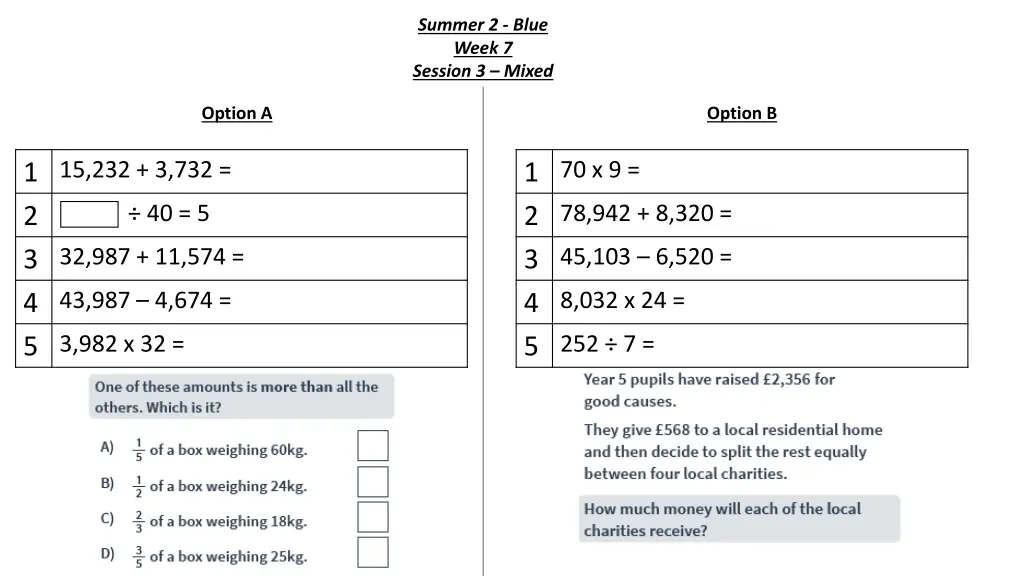 summer 2 blue week 7 session 3 mixed