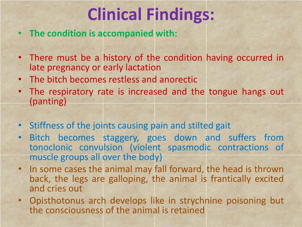 clinical findings