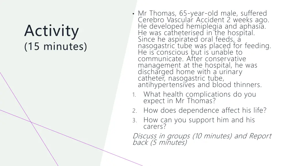 mr thomas 65 year old male suffered cerebro