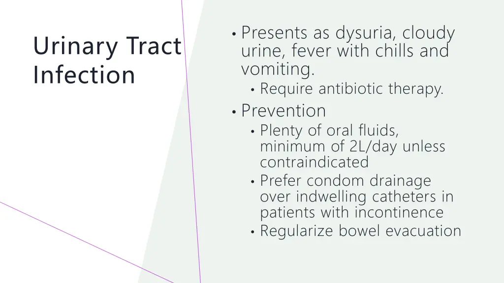 presents as dysuria cloudy urine fever with