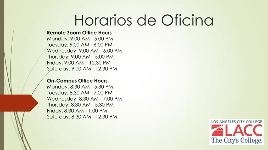 horarios de oficina remote zoom office hours