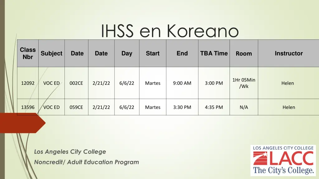 ihss en koreano