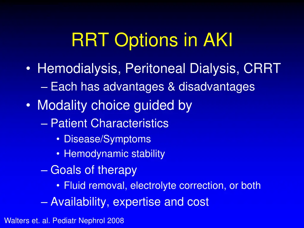 rrt options in aki